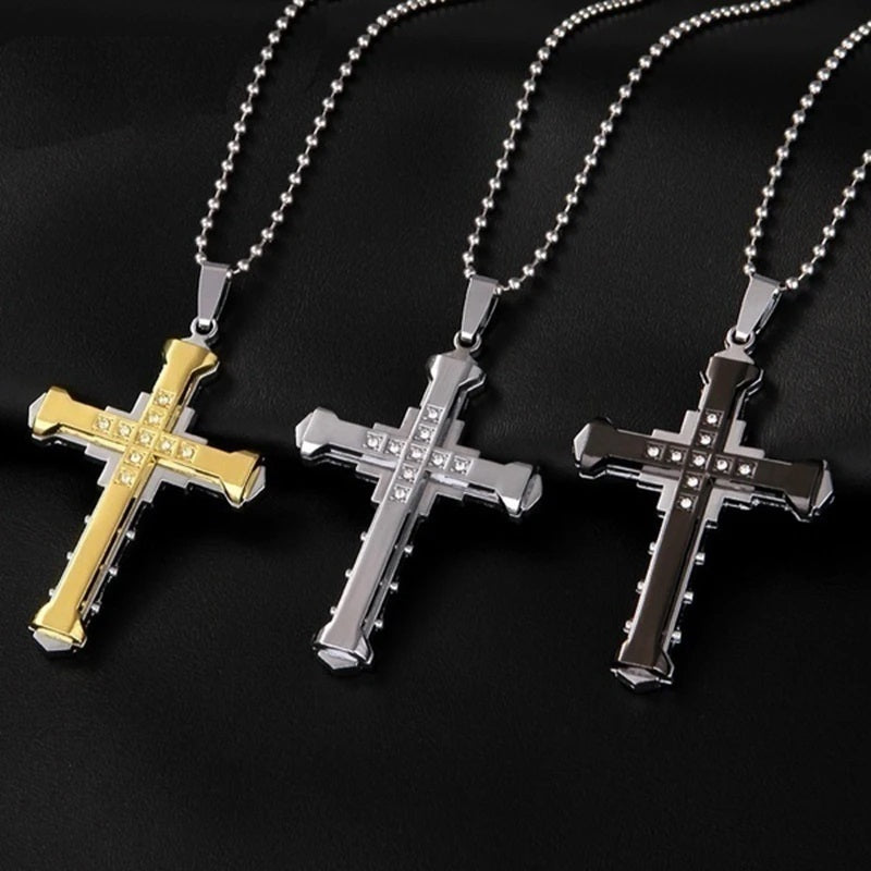 ALDO Jewelry Christian Man and Woman Cross Jesus 18 karat Gold Plated Crystal Cross Pendant Necklace  New Hot Sale