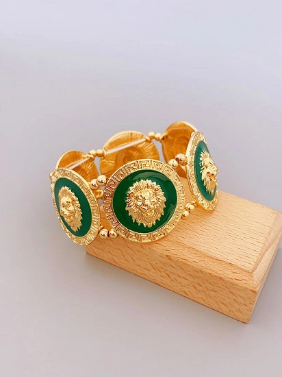 ALDO Jewelry D Unique Gold Plated Six Lion Heads Braided Bracelet