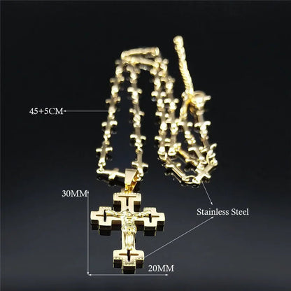 ALDO Jewelry Designer Christian Cross Jesus  Amulet Pendant Necklace for Man and Woman