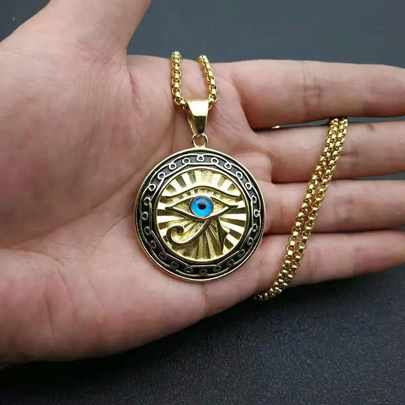 ALDO Jewelry Eye of Horus Sacred Youga Meditation Necklace Pendant Protection From Evil Eye