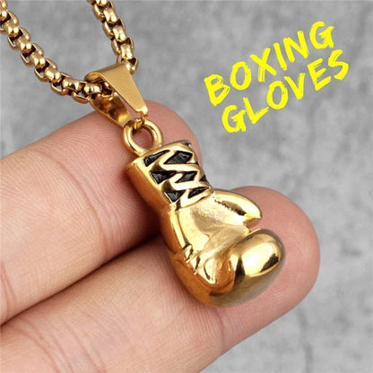 ALDO Jewelry Gold Sport Fitness Boxing Gluves Pendant Necklace for Good Fortune,Victory and Safety for Man and Woman
