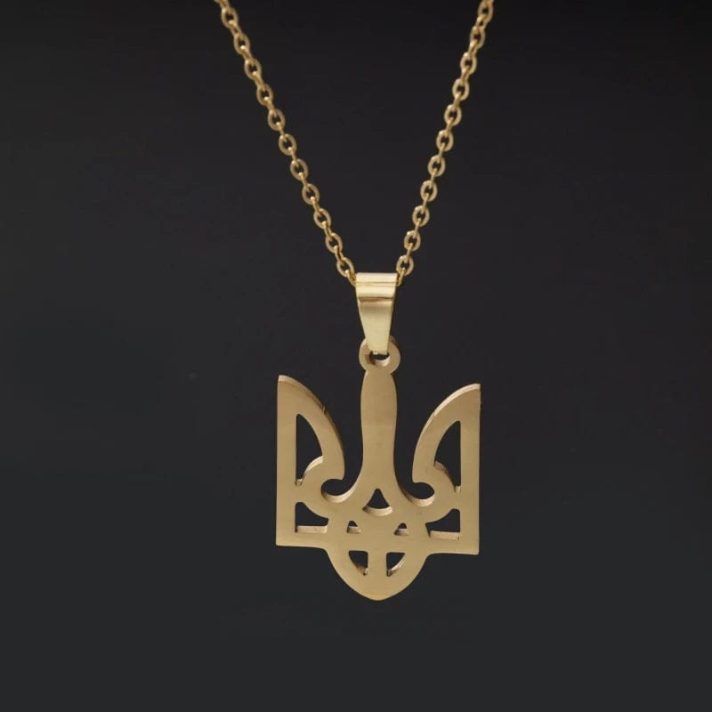 ALDO Jewelry Gold Ukrainien National Symbol Slava Ukraine Pendant Necklace for Men  amd Woman