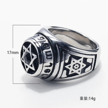 ALDO Jewelry Jewish  Ring with Star Of David Jerusalem and Rhinestones For Protection and Sucess Amulet for Men