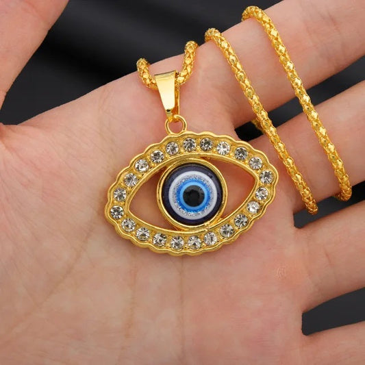 ALDO Jewelry Kabbalah Talisman Eye of God Pendant Necklace with Zircon Amulet for Grat Protection Against Evil