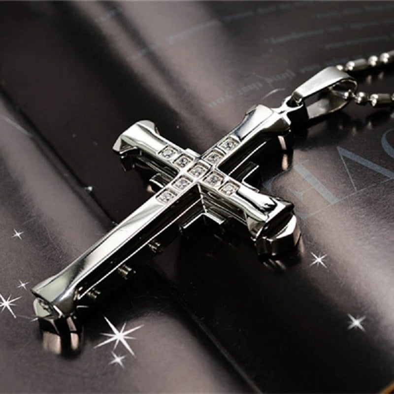 ALDO Jewelry Silver Christian Man and Woman Cross Jesus 18 karat Gold Plated Crystal Cross Pendant Necklace  New Hot Sale