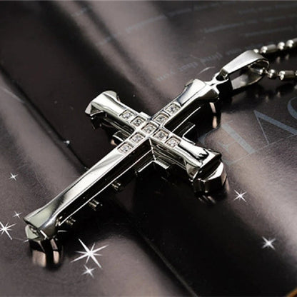 ALDO Jewelry Silver Christian Man and Woman Cross Jesus 18 karat Gold Plated Crystal Cross Pendant Necklace  New Hot Sale