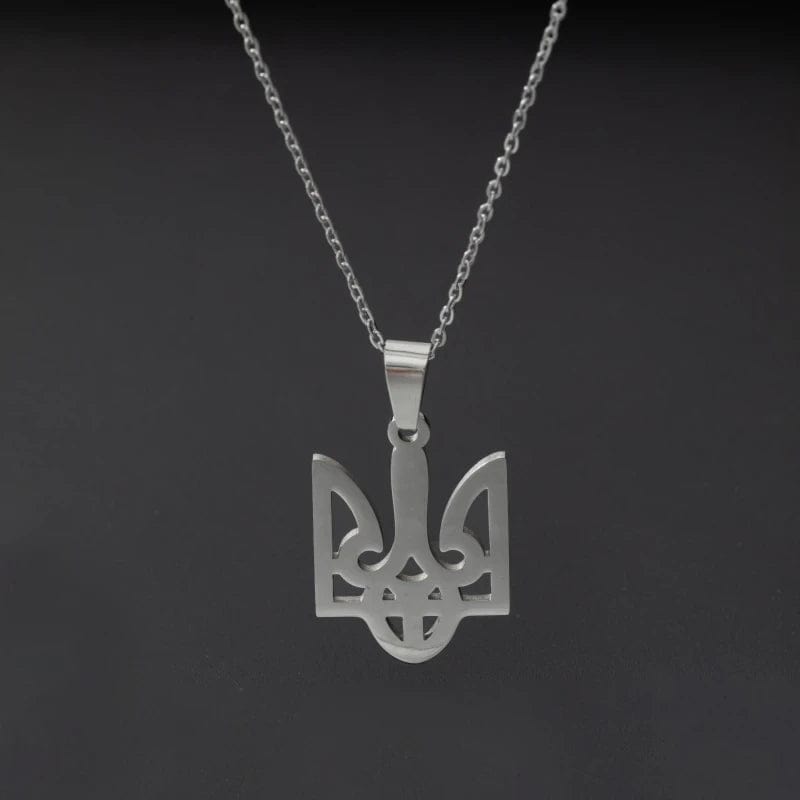 ALDO Jewelry Silver Ukrainien National Symbol Slava Ukraine Pendant Necklace for Men  amd Woman