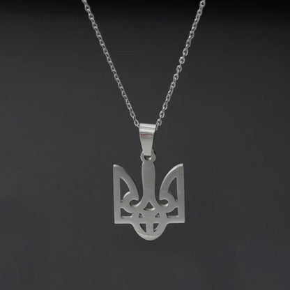 ALDO Jewelry Silver Ukrainien National Symbol Slava Ukraine Pendant Necklace for Men  amd Woman