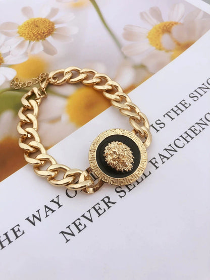 ALDO Jewelry Unique Gold Plated Lion Head Braided Bracelet for Men and Women Amulet  for Woman