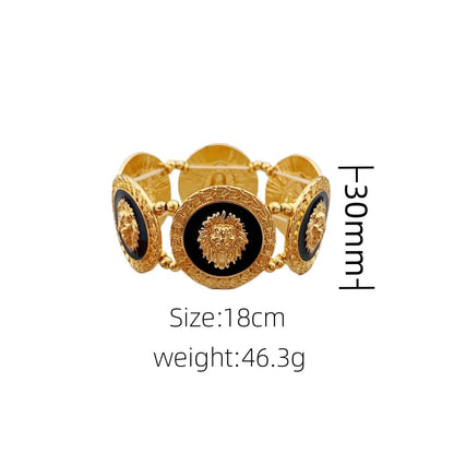 ALDO Jewelry Unique Gold Plated Six Lion Heads Braided Bracelet