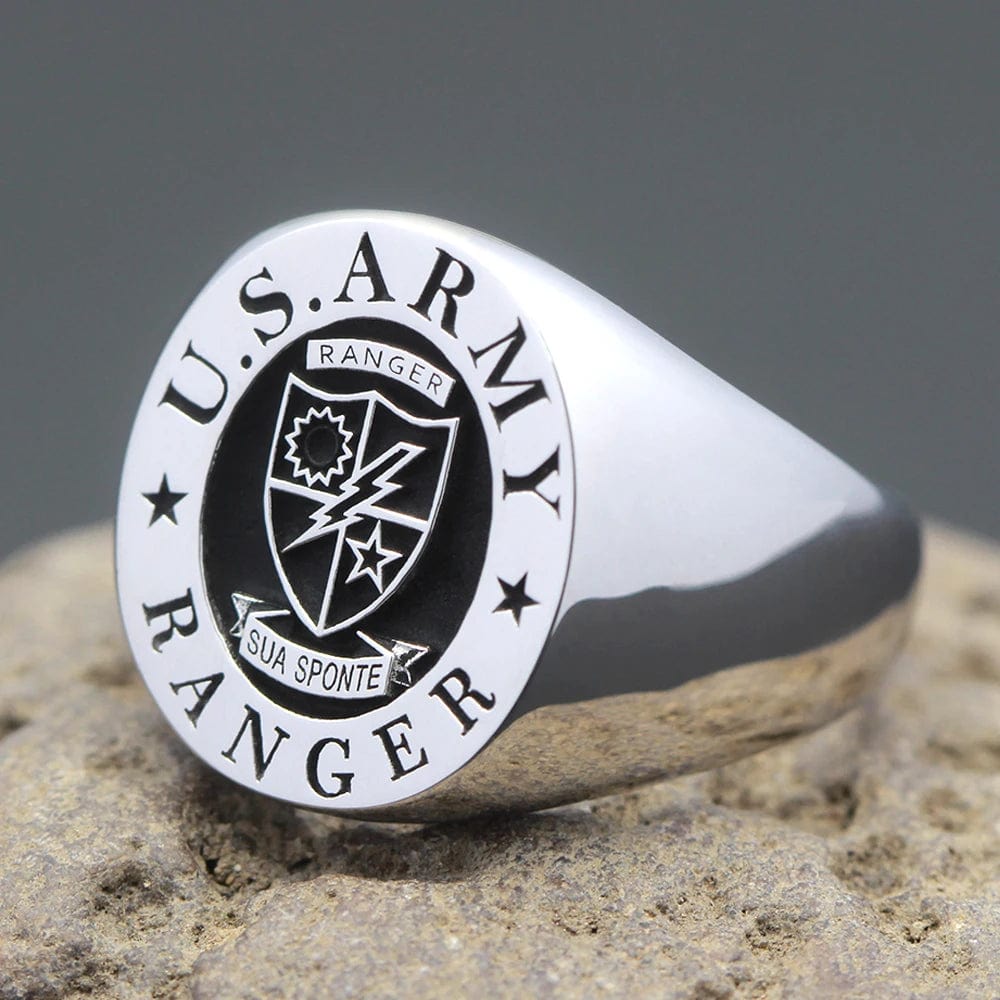 ALDO Jewelry United States Army Ranger  Genuvan Sterling Silver Ring Style A