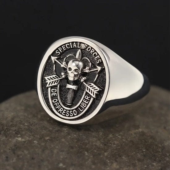 ALDO Jewelry United States Army Special Forces De Oppresso Liber Genuvan Sterling Silver Ring