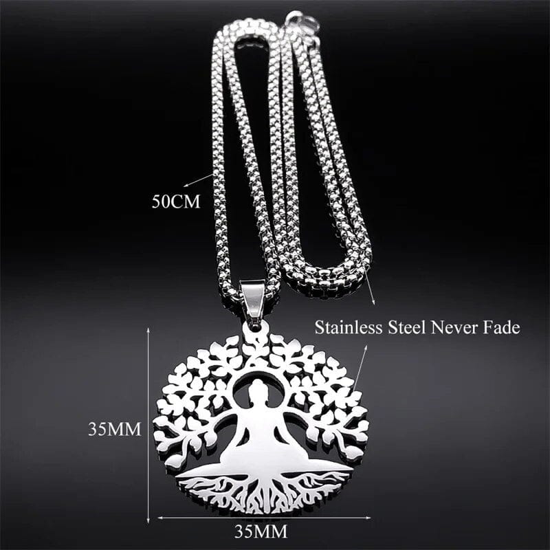 ALDO Jewelry Yoga Buddha Sacred  Meditation Necklace Pendant Good Health Protection and Great Fortune for Woman