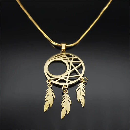 ALDO Jewelry Yoga Tree Necklace Dreamcatcher Moon Pendant For Good Health Great Fortune for Woman