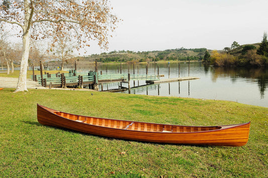 ALDO Kayaking, Canoeing & Rafting>Canoes L: 216 W: 35.5 H: 27 Inches / NEW / wood Real High Quality Canadian Cedar Canoe  With Ribs18 feet