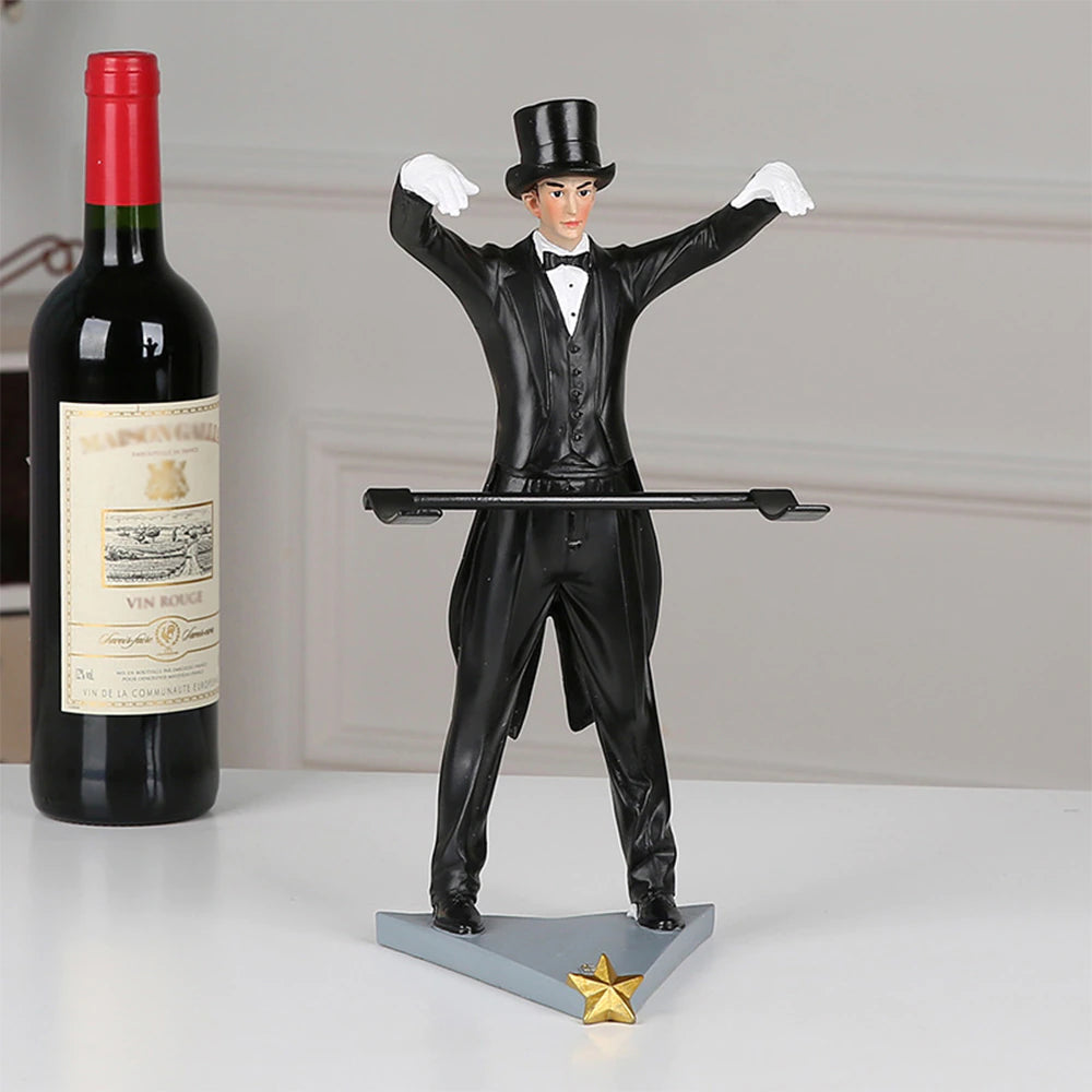 ALDO Kitchen & Dining > Kitchen Tools & Utensils > Kitchen Organizers > Drinkware Holders black / resin / 31cm x 14cm / 12.2: x 5.5" inches Amazing  Magician Wine Bottle Holder Wine Ruck Hand-made Exquisite Craftsmanship