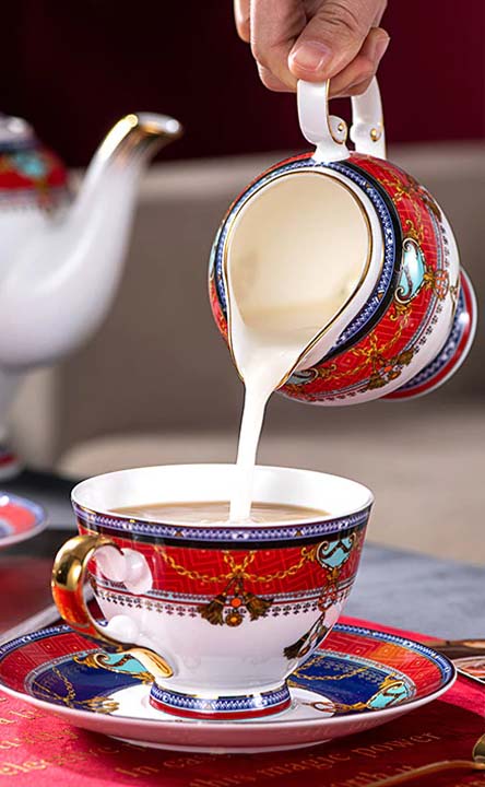 ALDO Kitchen & Dining > Tableware > Coffee & Tea Sets Elegant Luxury Hand Made Fine Porcelain Bone China Gold Plated Coffee or Tea Set To Serve 4
