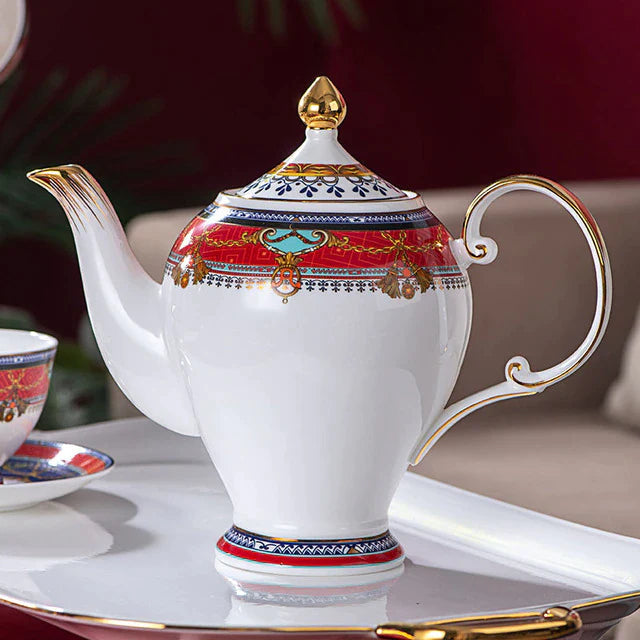 ALDO Kitchen & Dining > Tableware > Coffee & Tea Sets new / Porcelain / Coffee /Tea Pot Elegant Luxury Hand Made Fine Porcelain Bone China Gold Plated Coffee or Tea Set To Serve 4