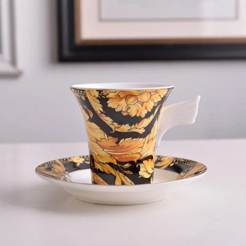 ALDO ‎> Kitchen & Dining > Tableware > Dinnerware 11 / porcelain / new Versace Style Luxury  Classic  Coffee and Tea Ceramic 24 karat Gold Plated Mugs