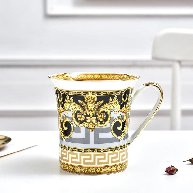 ALDO ‎> Kitchen & Dining > Tableware > Dinnerware 2 / porcelain / new Versace Style Luxury  Classic  Coffee and Tea Ceramic 24 karat Gold Plated Mugs