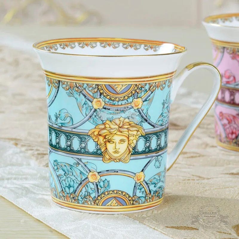 ALDO ‎> Kitchen & Dining > Tableware > Dinnerware 3 / porcelain / new Versace Style Luxury  Classic  Coffee and Tea Ceramic 24 karat Gold Plated Mugs