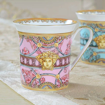 ALDO ‎> Kitchen & Dining > Tableware > Dinnerware 4 / porcelain / new Versace Style Luxury  Classic  Coffee and Tea Ceramic 24 karat Gold Plated Mugs