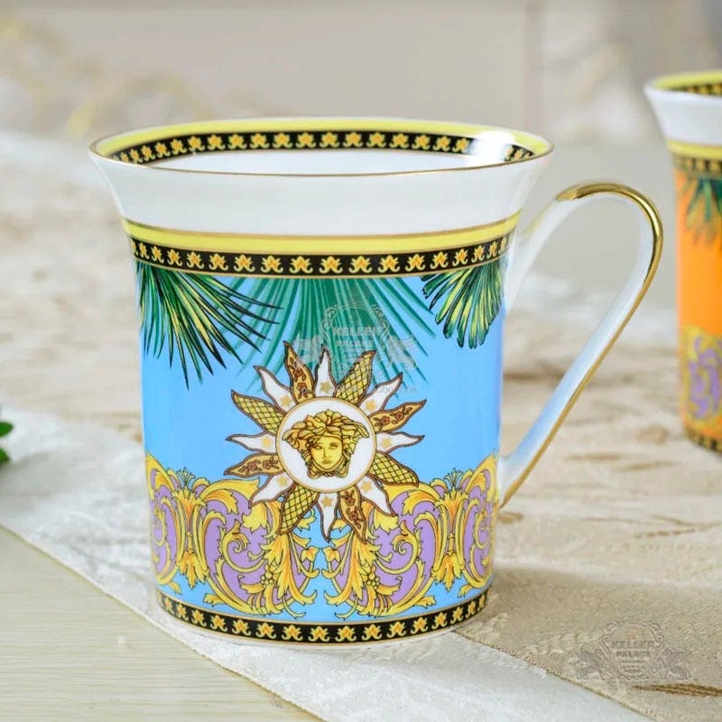 ALDO ‎> Kitchen & Dining > Tableware > Dinnerware 7 / porcelain / new Versace Style Luxury  Classic  Coffee and Tea Ceramic 24 karat Gold Plated Mugs