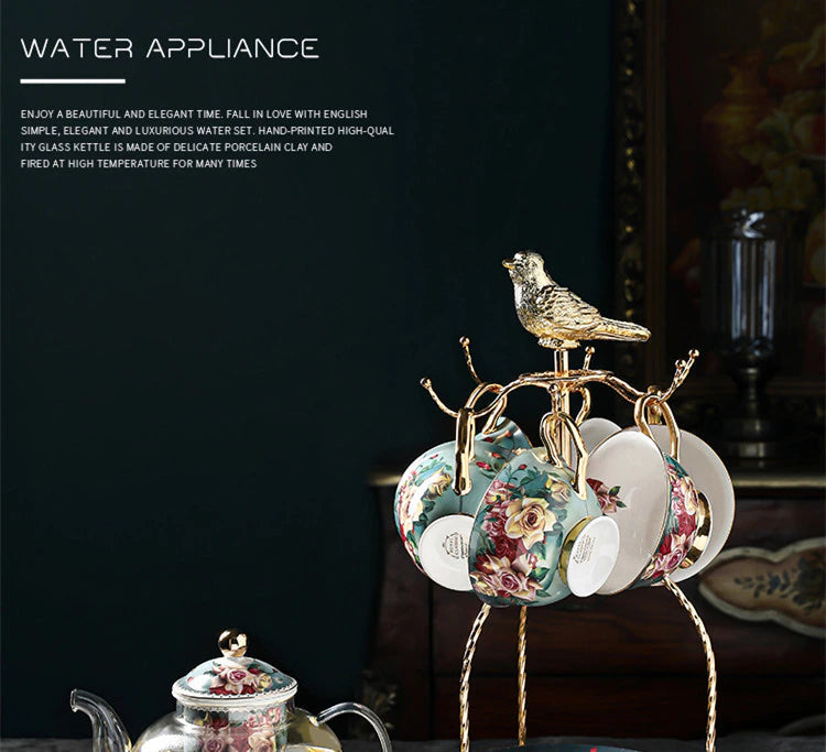 ALDO ‎> Kitchen & Dining > Tableware > Dinnerware British Style Coffee and Tea Luxury Porcelain 24 karat Gold Plated Set