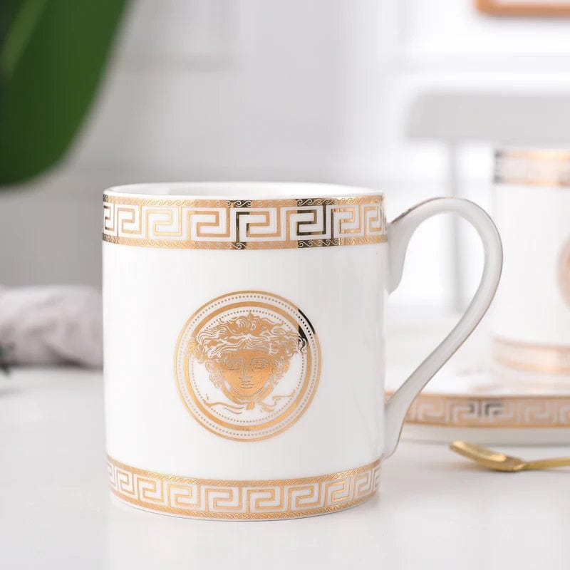 ALDO ‎> Kitchen & Dining > Tableware > Dinnerware Gold / porcelain / new Versace Style Luxury  Classic  Coffee and Tea Ceramic 24 karat Gold Plated Mugs