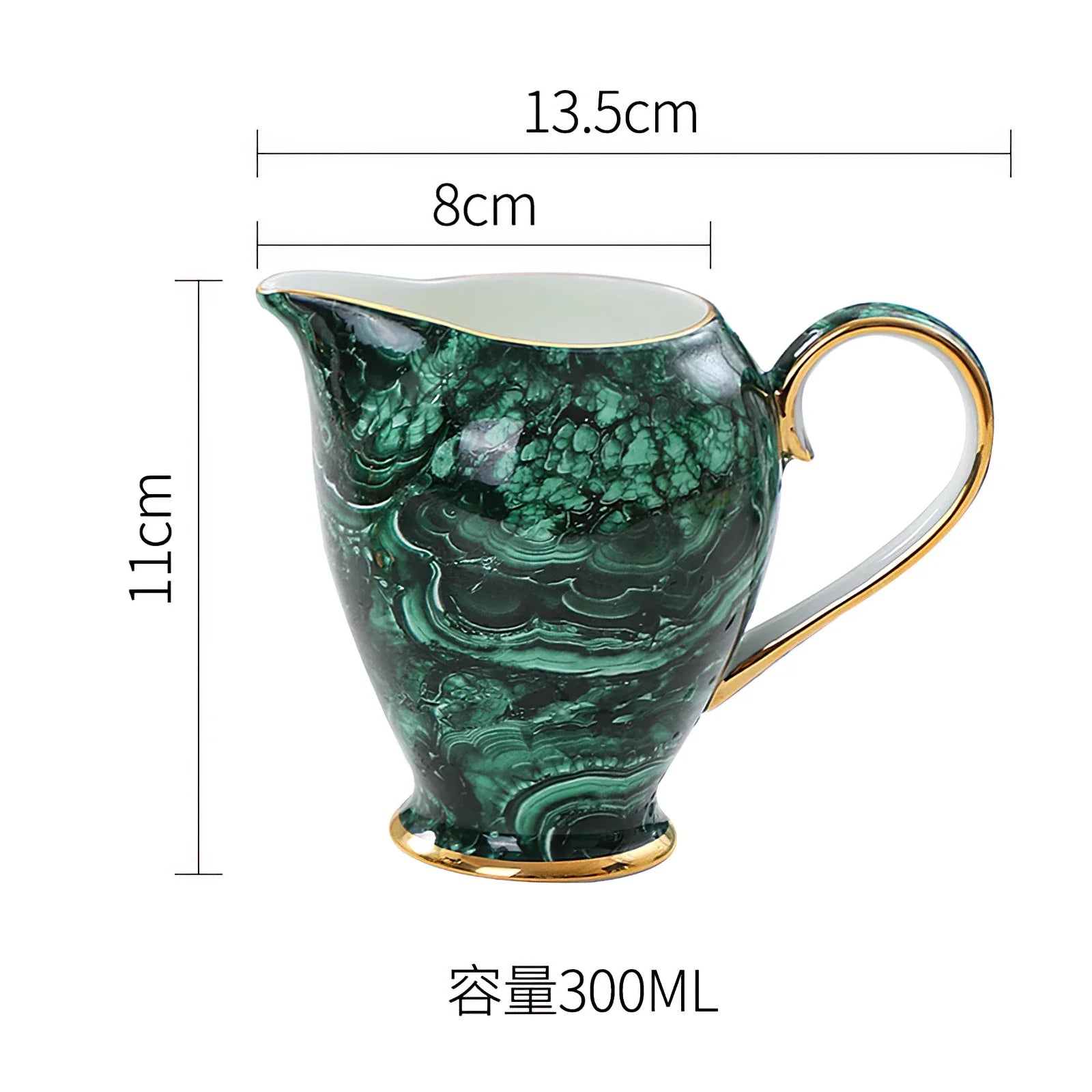 ALDO ‎> Kitchen & Dining > Tableware > Dinnerware Luxury Green Bone China Pocelain 24 carat Gold  Plated Coffee Tea Set