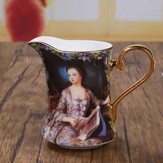 ALDO ‎> Kitchen & Dining > Tableware > Dinnerware Milk jug Beautiful Venetian Art Bone China 24 carat Plated Vintage Porcelain Coffee Tea Sets