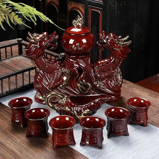 ALDO ‎> Kitchen & Dining > Tableware > Dinnerware Style 2 High-end Kung Fu Tea Set Luxury Bone China Tea Pot Teacup Tea Accessories