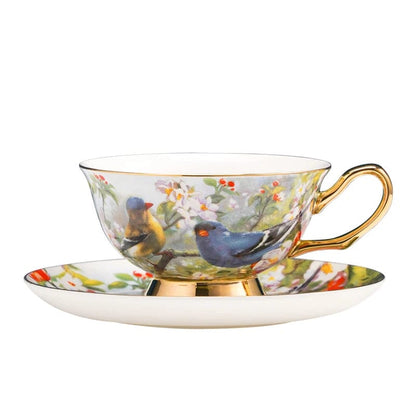 ALDO Kitchen & Dining > Tableware > Drinkware 1-piece set Royal Classic Luxury Premium English Afternoon Style Tea Cofee Sets For Two 24 K Gold Plated Bone China Porcelain