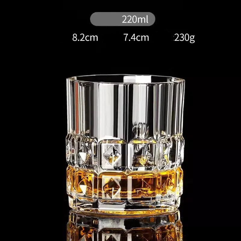 ALDO Kitchen & Dining > Tableware > Drinkware A 220ML Private Collections Design Whiskey Brandy Crystal Diamond Cut Glass
