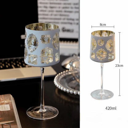 ALDO Kitchen & Dining > Tableware > Drinkware Artwork on the Dining table Unique Romantic Wine Champagne Glass Goblet with Electroplated Coating