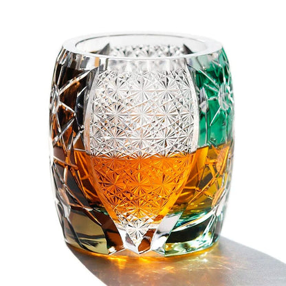 ALDO Kitchen & Dining > Tableware > Drinkware Black Green Planet Private Collections  Royal Court Black Green Planet Japanese Edo Kiriko Whiskey Crystal Diamond Cut Glass