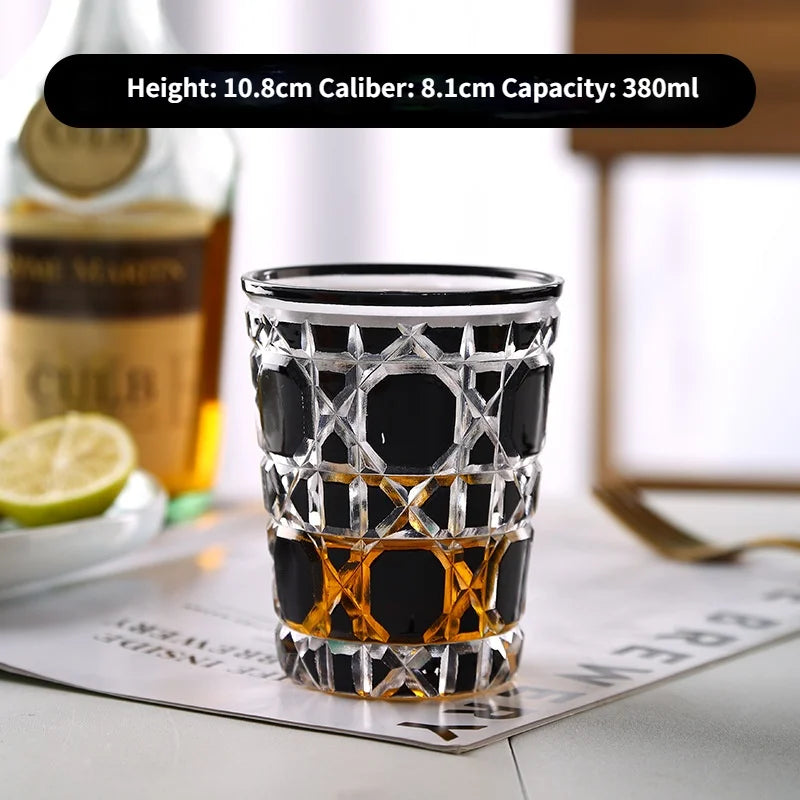 ALDO Kitchen & Dining > Tableware > Drinkware Black Muticolor  New Style Crystal Glasses for Champagne,Whiskey, Wine, Cocktails,Whiskey, Vodka, Sake