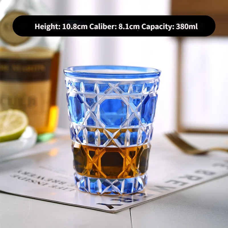 ALDO Kitchen & Dining > Tableware > Drinkware Blue Muticolor  New Style Crystal Glasses for Champagne,Whiskey, Wine, Cocktails,Whiskey, Vodka, Sake