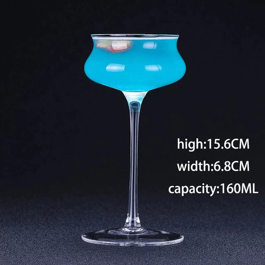 ALDO Kitchen & Dining > Tableware > Drinkware Bue Lagoone Fun Glass / Lead free Crystal / 15.6 cm toll 6.8 cm width Blue Lagoona Fun Glass for Martini, Cocktails,Party and Home Bar