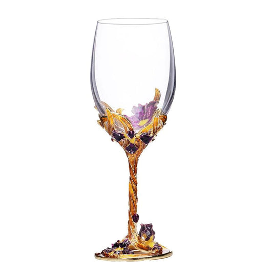 ALDO Kitchen & Dining > Tableware > Drinkware Elegant Custom Made Enamel Led Free Crystal Goblet Wine Glass Comes With Beutiful Gift Box