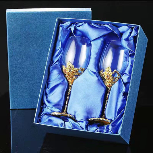 ALDO Kitchen & Dining > Tableware > Drinkware Elegant Custom Made Enamel Led Free Crystal Goblets Wine Glasses Comes With Beutiful Gift Box