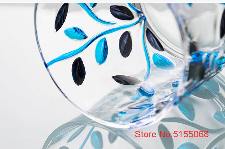 ALDO Kitchen & Dining > Tableware > Drinkware Four Seasons Italian Murano Style Luxury Hand Cut and Painted Colorful Stain lead Free Crystal Free Whisky Vodka Cocktail Glasses