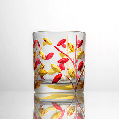 ALDO Kitchen & Dining > Tableware > Drinkware Glass Style 2 / Crystal Lead Free / See Attached Pictures Four Seasons Italian Murano Style Luxury Hand Cut and Painted Colorful Stain lead Free Crystal Free Whisky Vodka Cocktail Glasses