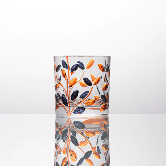 ALDO Kitchen & Dining > Tableware > Drinkware Glass Style 4 / Crystal Lead Free / See Attached Pictures Four Seasons Italian Murano Style Luxury Hand Cut and Painted Colorful Stain lead Free Crystal Free Whisky Vodka Cocktail Glasses