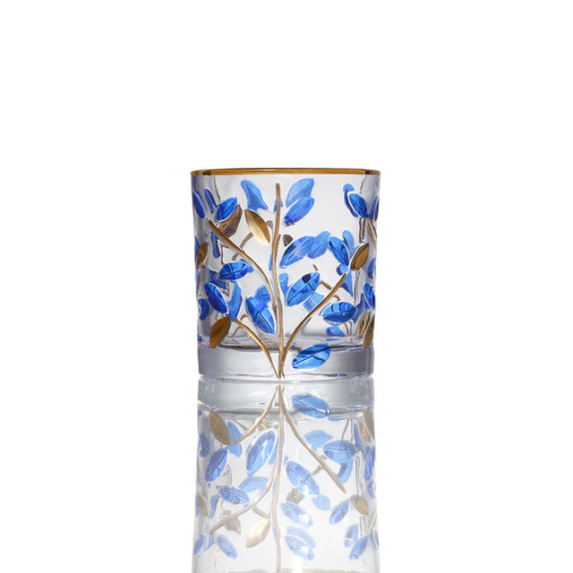 ALDO Kitchen & Dining > Tableware > Drinkware Glass Style 7 / Crystal Lead Free / See Attached Pictures Four Seasons Italian Murano Style Luxury Hand Cut and Painted Colorful Stain lead Free Crystal Free Whisky Vodka Cocktail Glasses