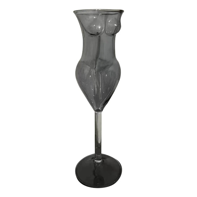 ALDO Kitchen & Dining > Tableware > Drinkware Gray / Lead free Crystal / 9.25"inch toll  x 2.55" inches wide Muticolor Miss Wine Glass Female-shaped Glasses for Champagne,Whiskey, Wine, Cocktails,Glass, Goblet for Party Home Bar