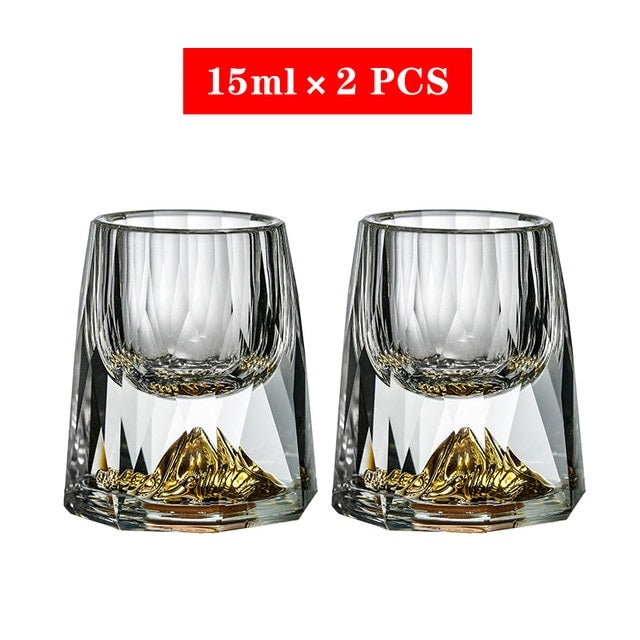 ALDO Kitchen & Dining > Tableware > Drinkware Luxury  Lead Free Crystal Glass 24 karat Gold Foil 52 mm x 43 mm / Lead free Crystal / 52 mm x 43 mm / 58 mm x 32 mm Luxury Lead Free Crystal Glass 24 karat Gold Foil Hand Blown Dimond Cut For Whisky Vodka Glasses