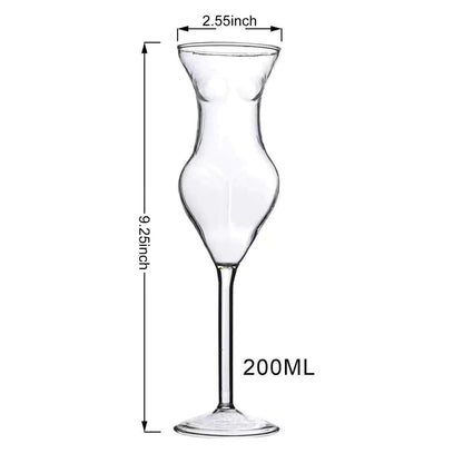 ALDO Kitchen & Dining > Tableware > Drinkware Muticolor Miss Wine Glass Female-shaped Glasses for Champagne,Whiskey, Wine, Cocktails,Glass, Goblet for Party Home Bar