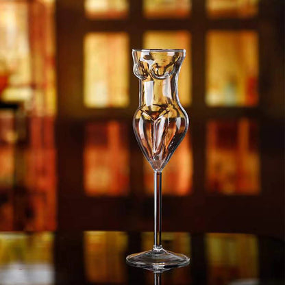 ALDO Kitchen & Dining > Tableware > Drinkware Muticolor Miss Wine Glass Female-shaped Glasses for Champagne,Whiskey, Wine, Cocktails,Glass, Goblet for Party Home Bar