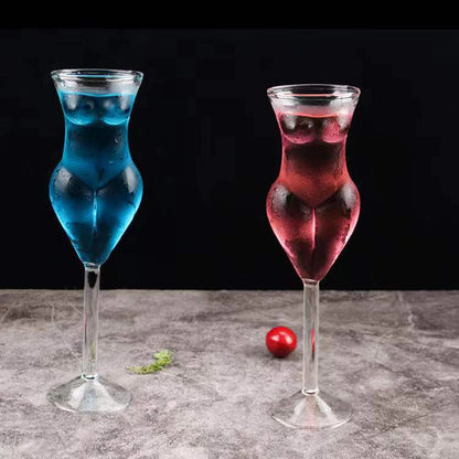 ALDO Kitchen & Dining > Tableware > Drinkware Muticolor Miss Wine Glass Female-shaped Glasses for Champagne,Whiskey, Wine, Cocktails,Glass, Goblet for Party Home Bar